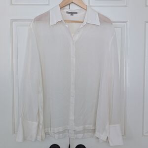 All Saints Silk Long Sleeve Blouse White